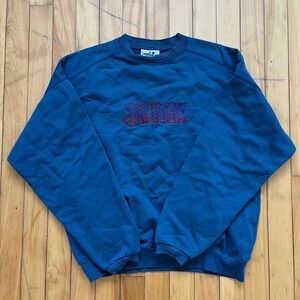 VTG Northern Reflections Large Blue Embroidered Crewneck Sweatshirt 90s Raglan